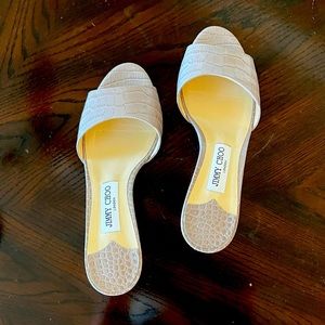 Jimmy Choo Stacey 65, Croc embossed leather. Color: Sand Size: 39